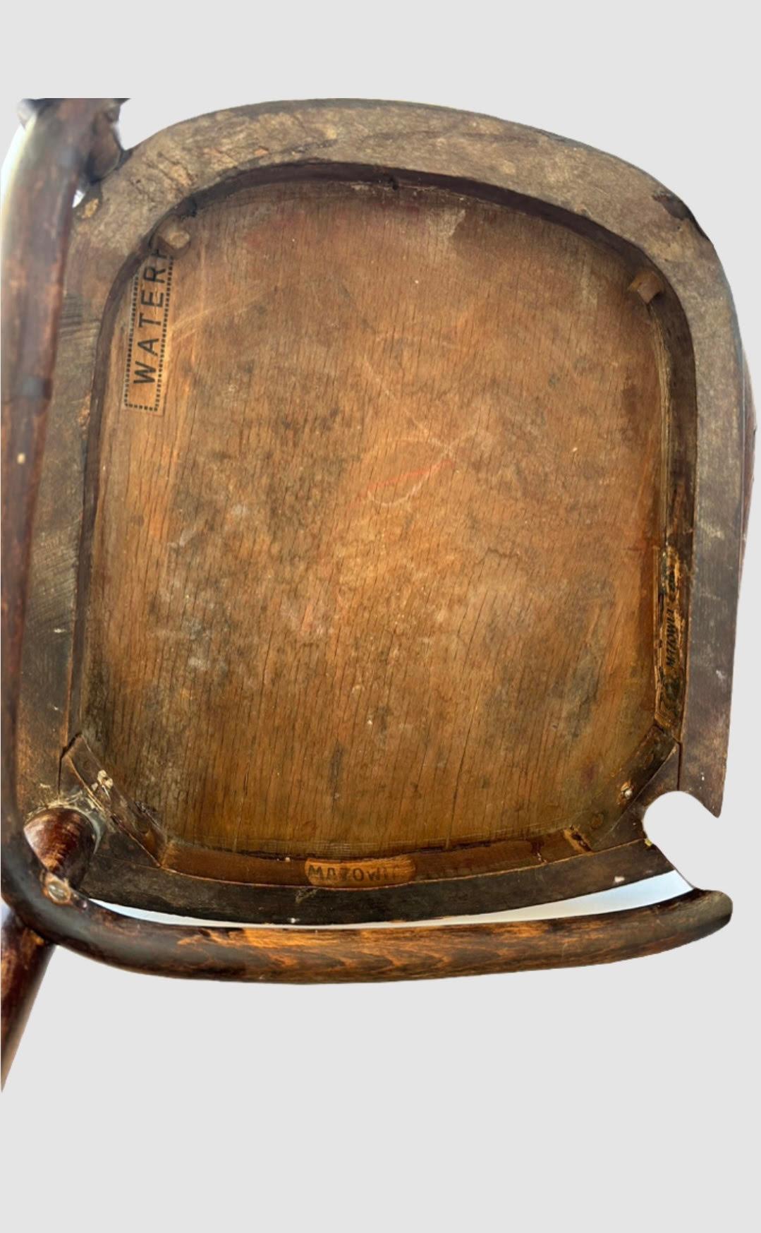 Wood Extremly rare Thonet Mazowia chair with art noveau motif For Sale