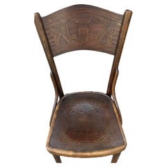 Antique Extremly rare Thonet Mazowia chair with art noveau motif