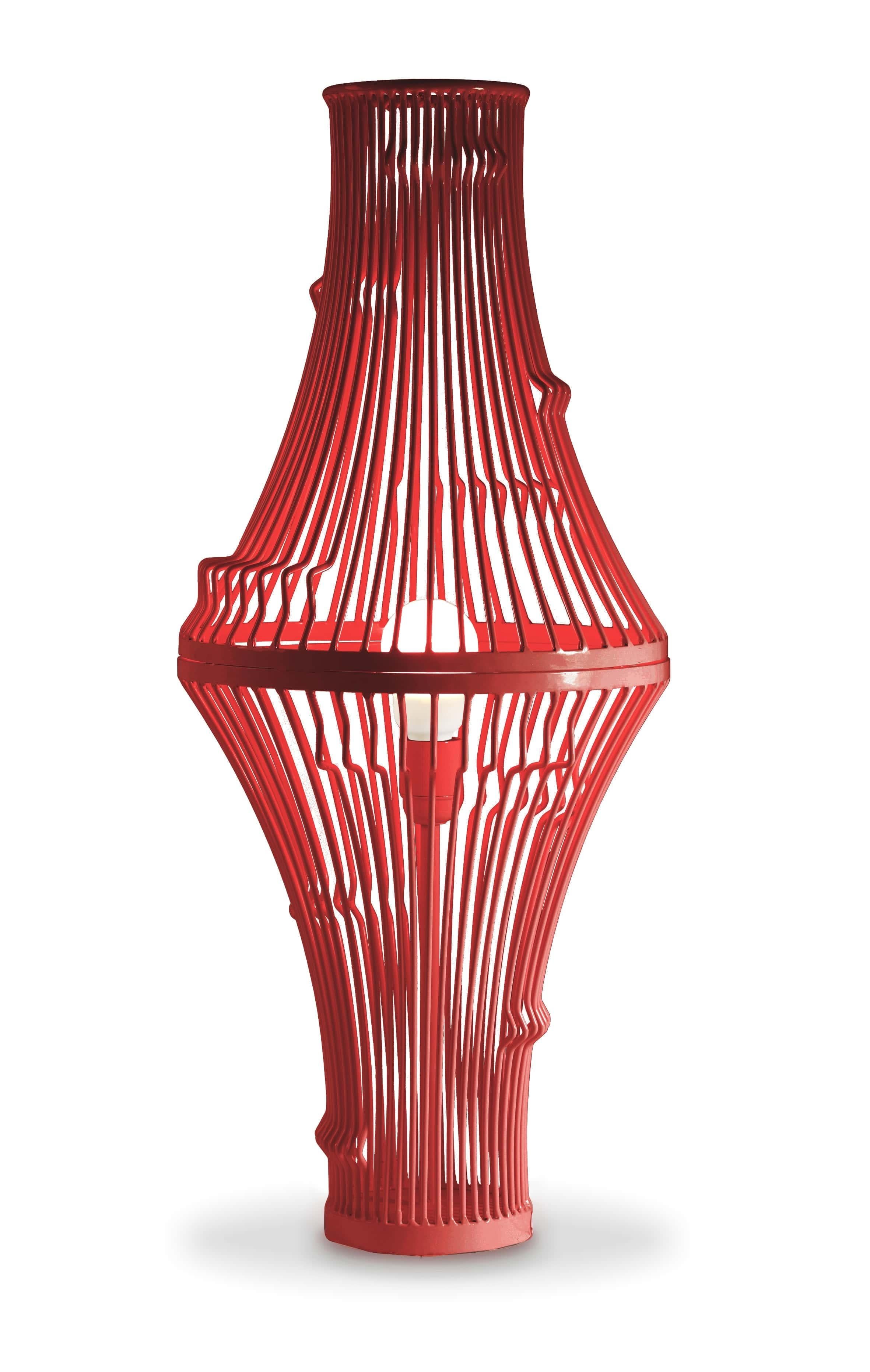 Contemporary Industrial Inspired Extrude I Table Lamp Red For Sale 5