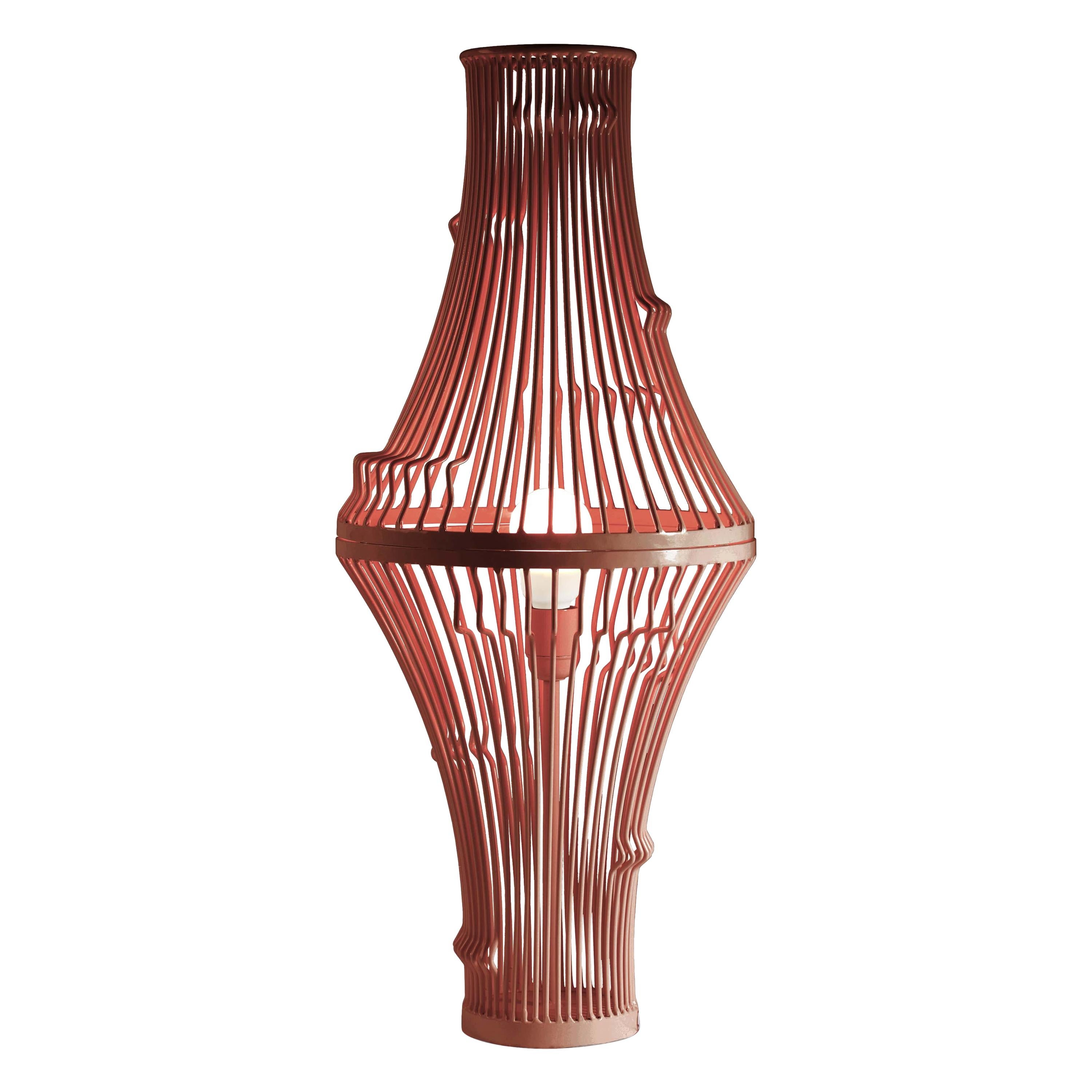 Contemporary Industrial Inspired Extrude I Table Lamp Red For Sale
