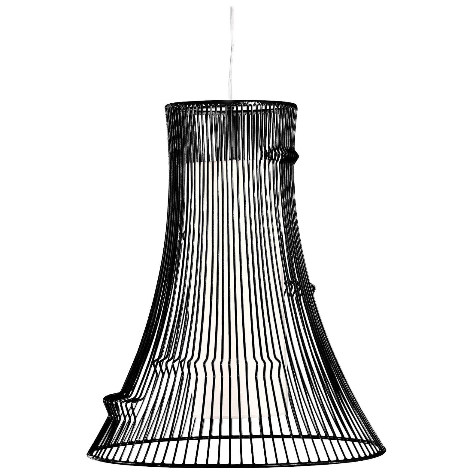 Contemporary Art Deco Inspired Extrude Pendant Lamp Black Powder Coated For Sale
