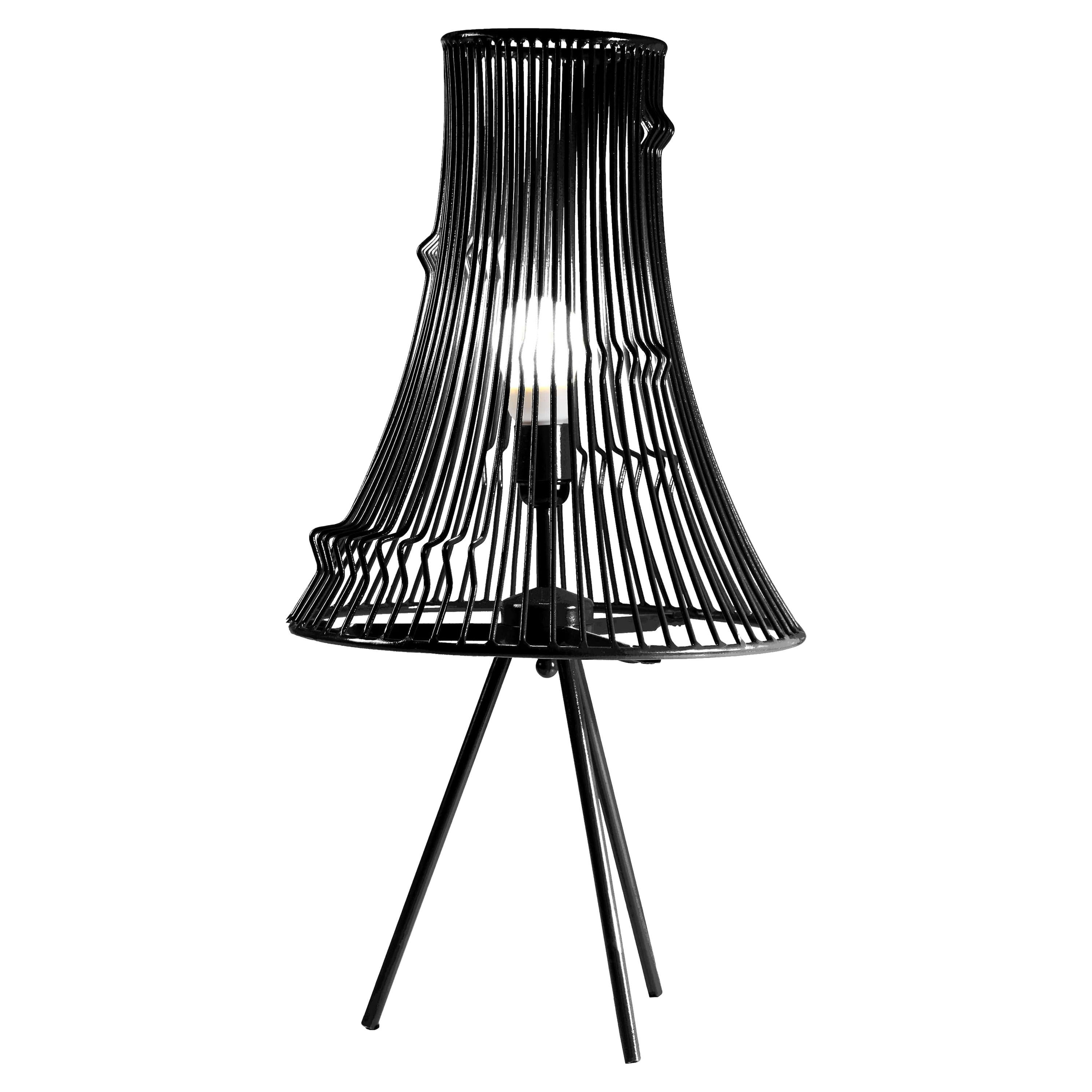 Contemporary Art Deco Inspired Extrude Table Lamp Tripod Black
