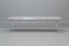 Extruded and polished aluminium bench "Love seat" by Deon Rubi. Argentina, 2024.