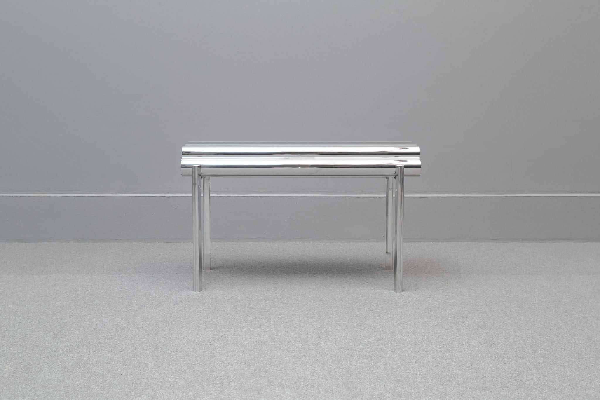  Polished aluminium bench 