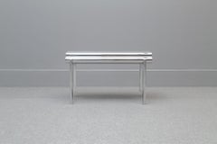 Extruded and polished aluminium bench "Love seat" by Deon Rubi. Argentina, 2024.