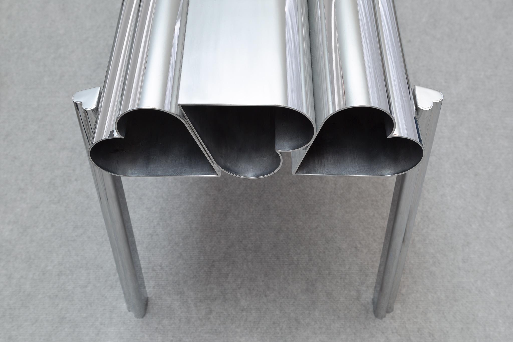 Post-Modern Extruded and polished aluminium bench 