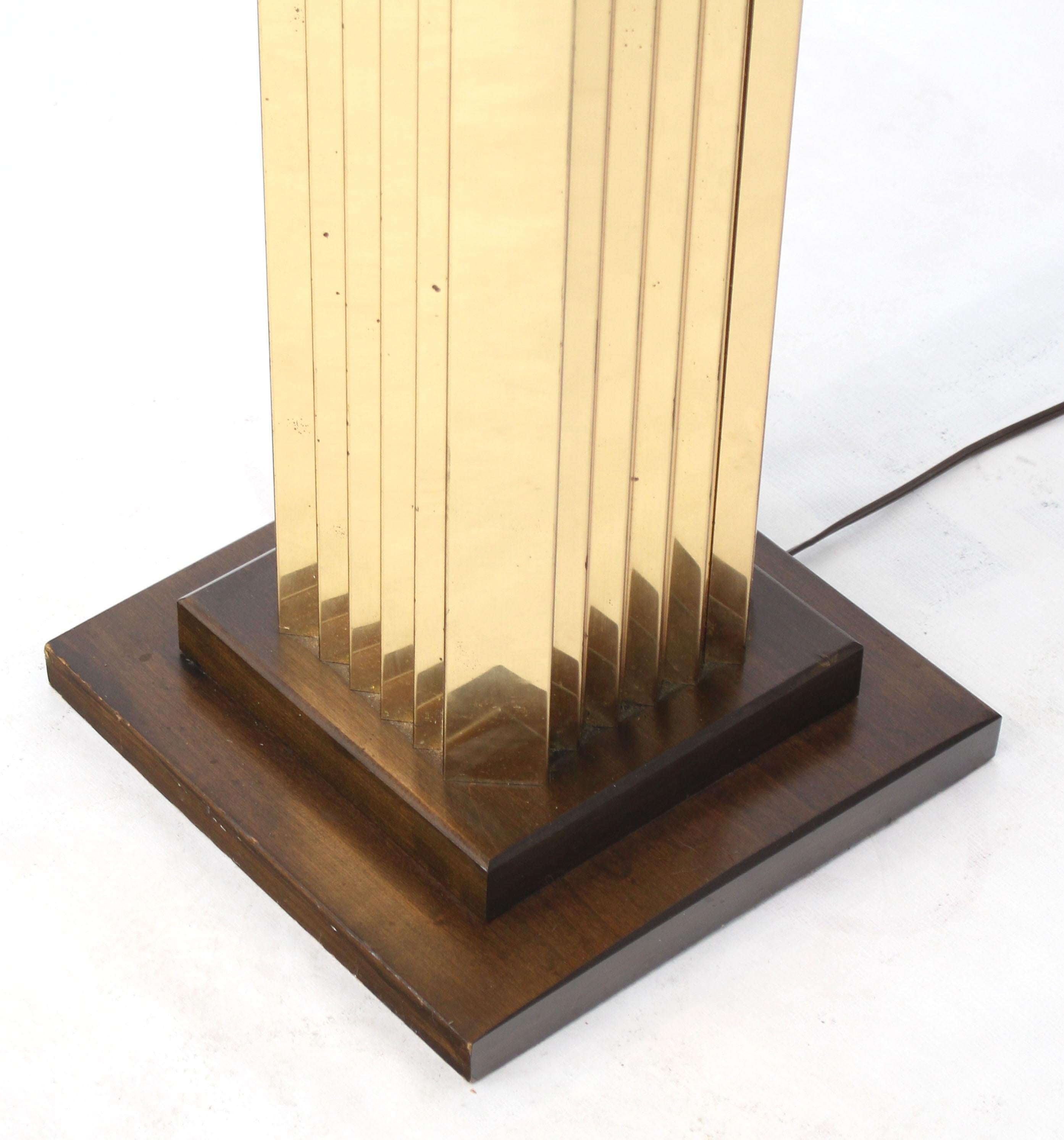 Mid-Century Modern Extruded Brass Profile Art Deco Style Floor Lamp For Sale
