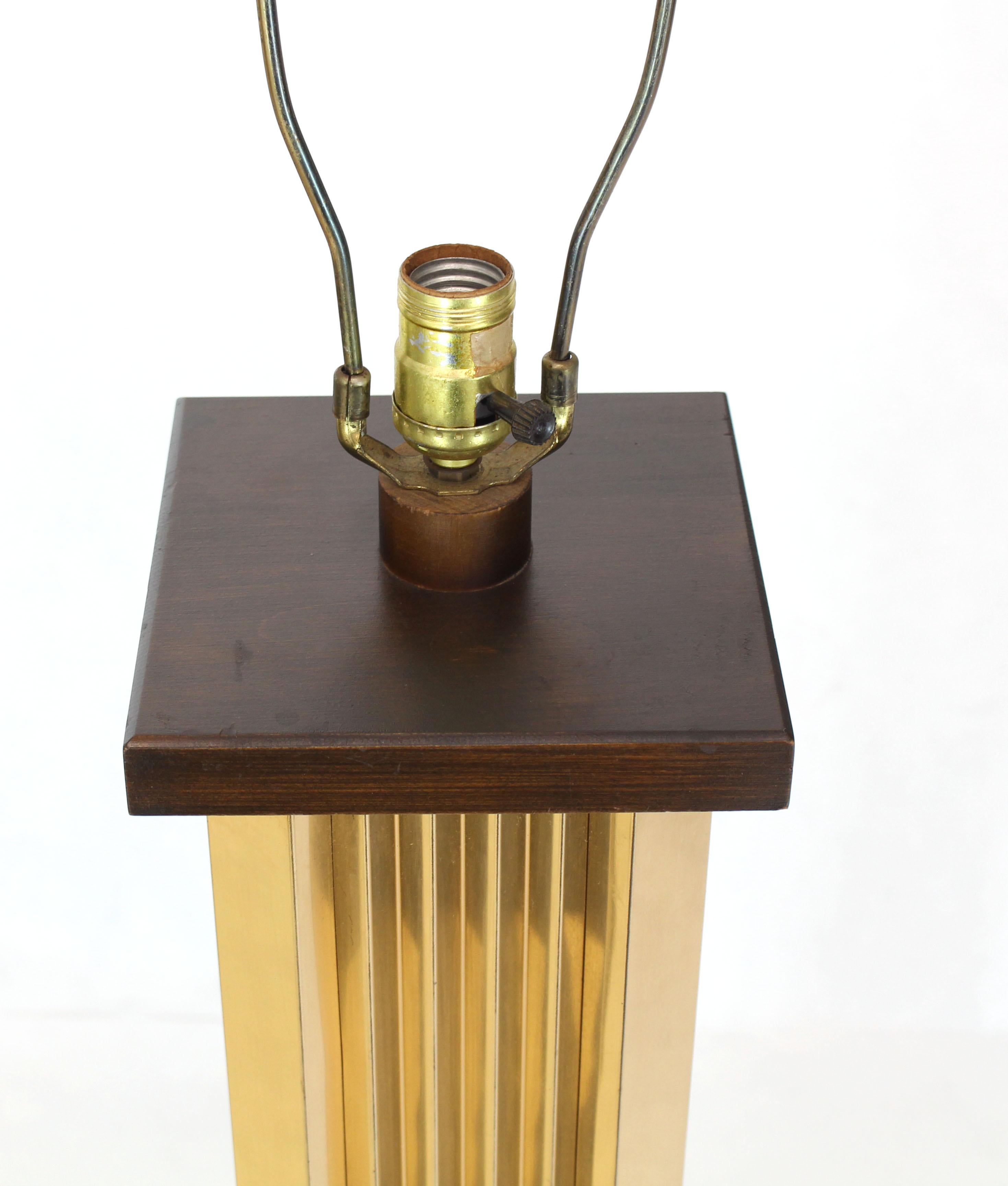 American Extruded Brass Profile Art Deco Style Floor Lamp For Sale