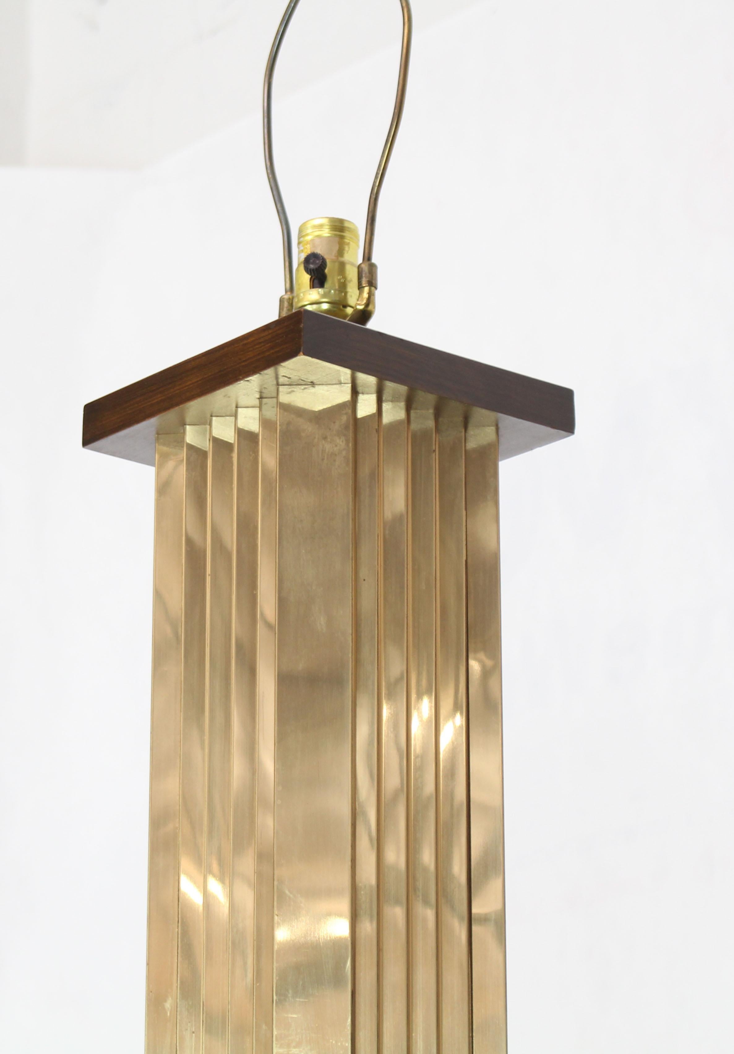 Polished Extruded Brass Profile Art Deco Style Floor Lamp For Sale