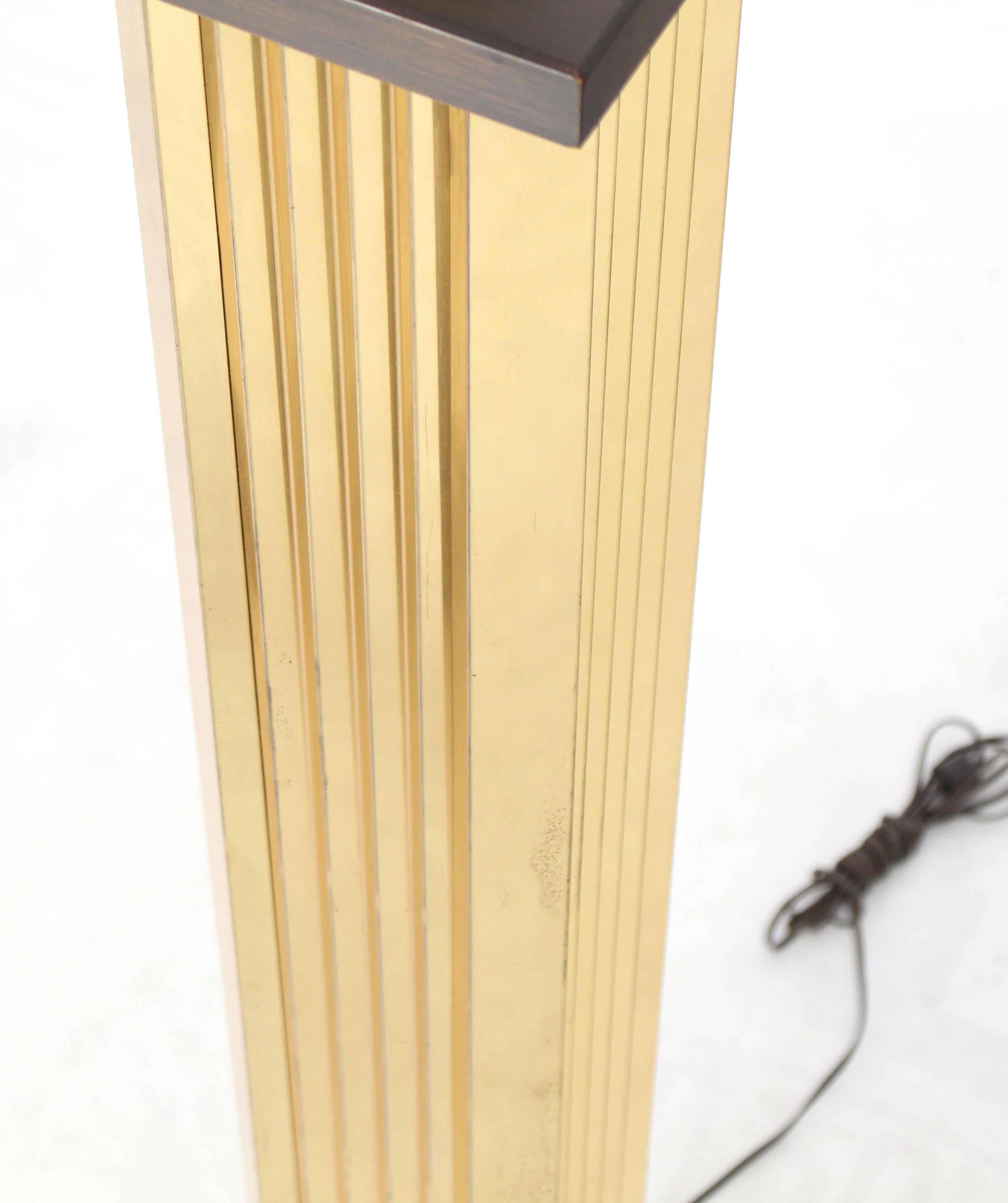 20th Century Extruded Brass Profile Art Deco Style Floor Lamp For Sale