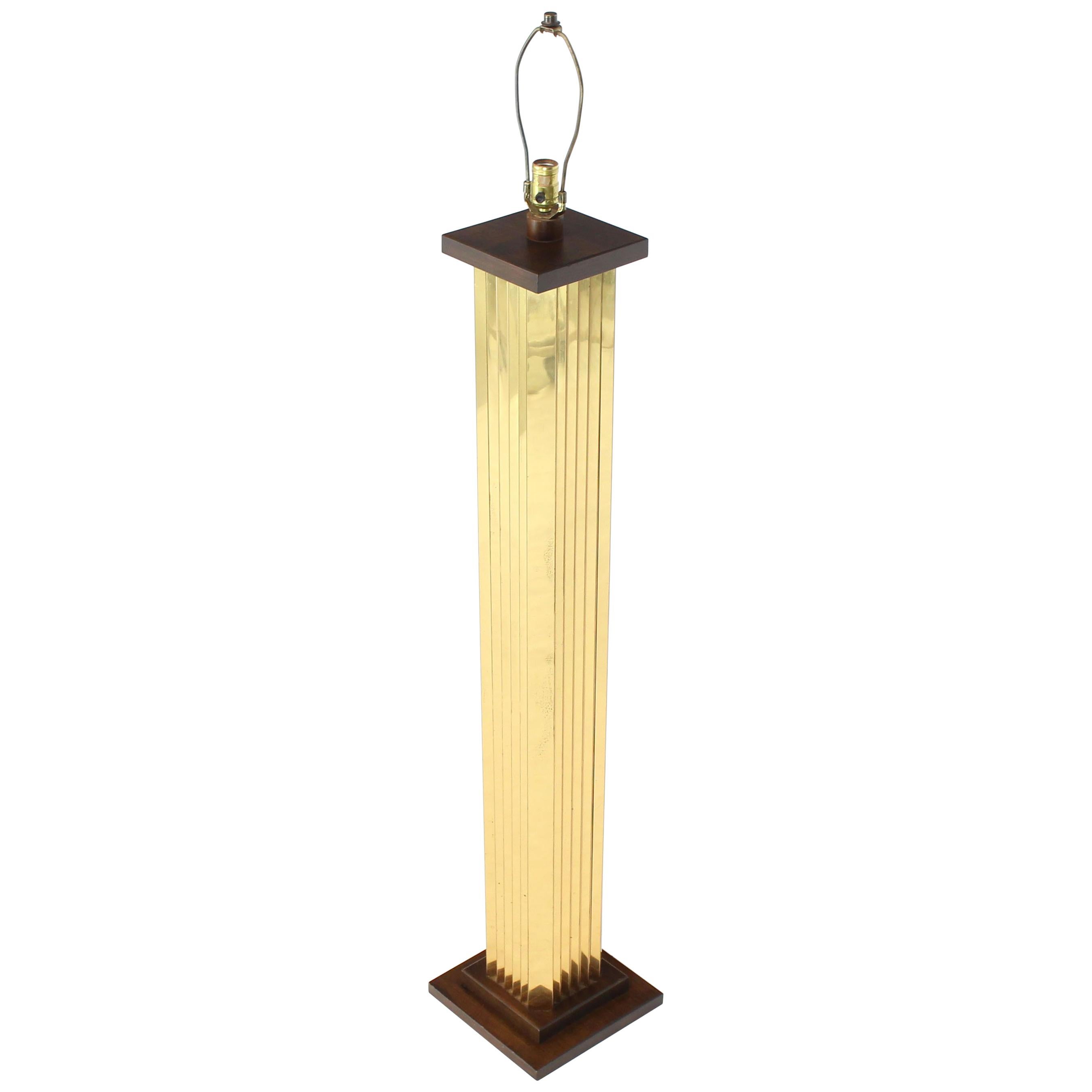 Extruded Brass Profile Art Deco Style Floor Lamp For Sale