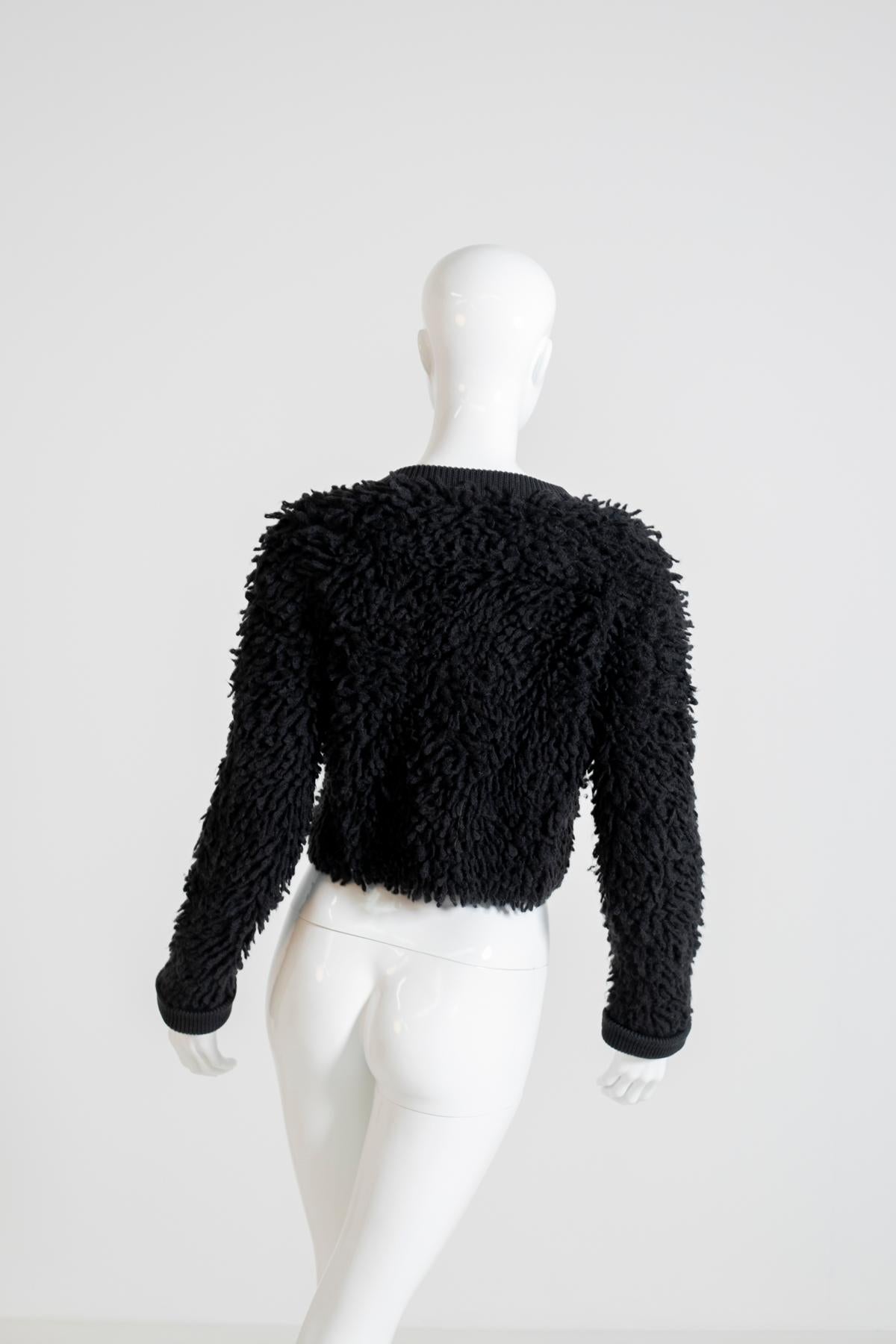 Women's Exuberant Short Black Fur Coat by Alexander McQueen