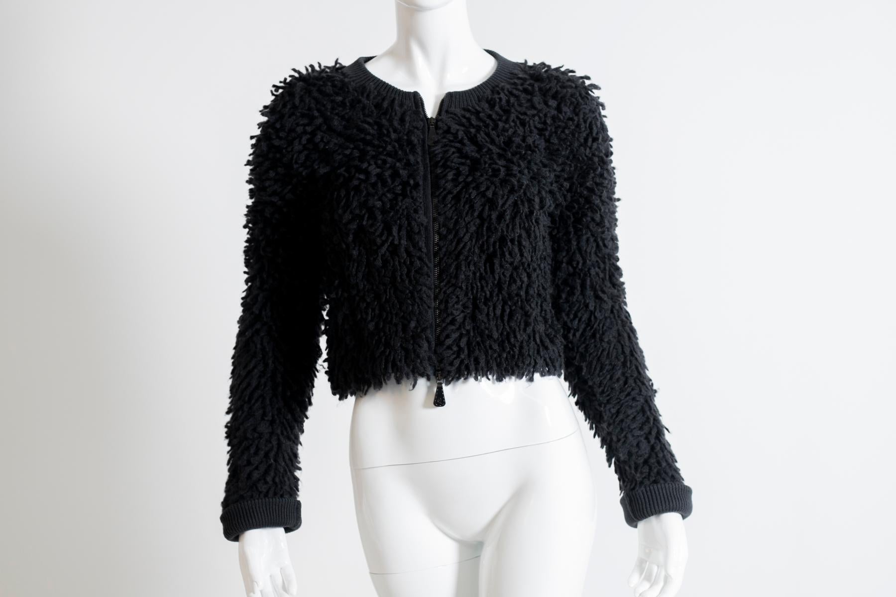 Exuberant Short Black Fur Coat by Alexander McQueen 1