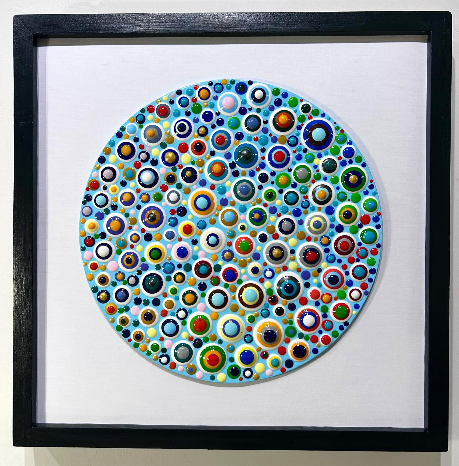 Abstract Painting di Eyal Gilboa - Sinfonia circolare - pittura astratta, pittura texture, pittura 3d