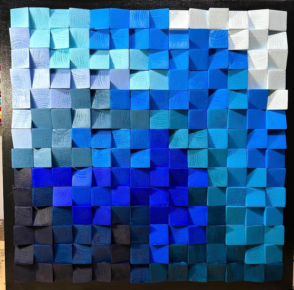 Ocean Grid - abstract painting, texture painting, 3d painting