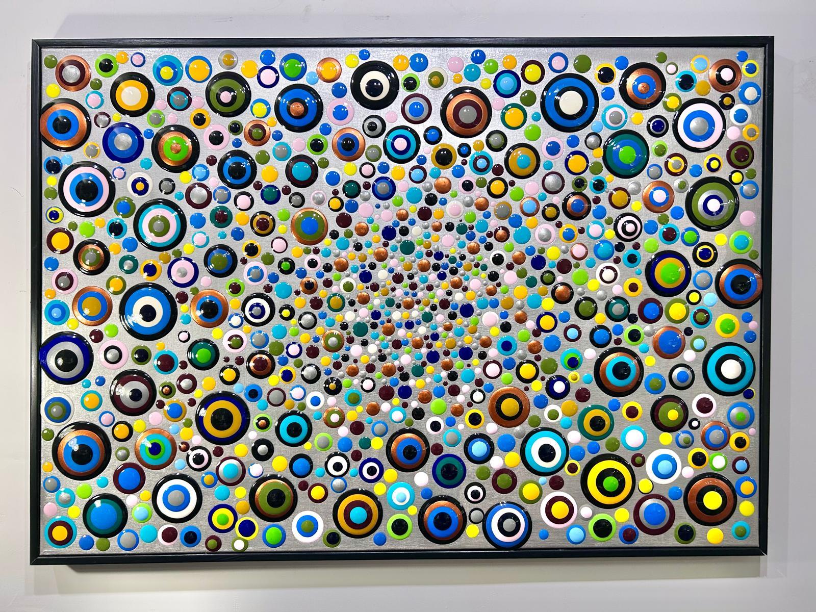 Orbiting colors - abstract painting, texture painting, 3d painting