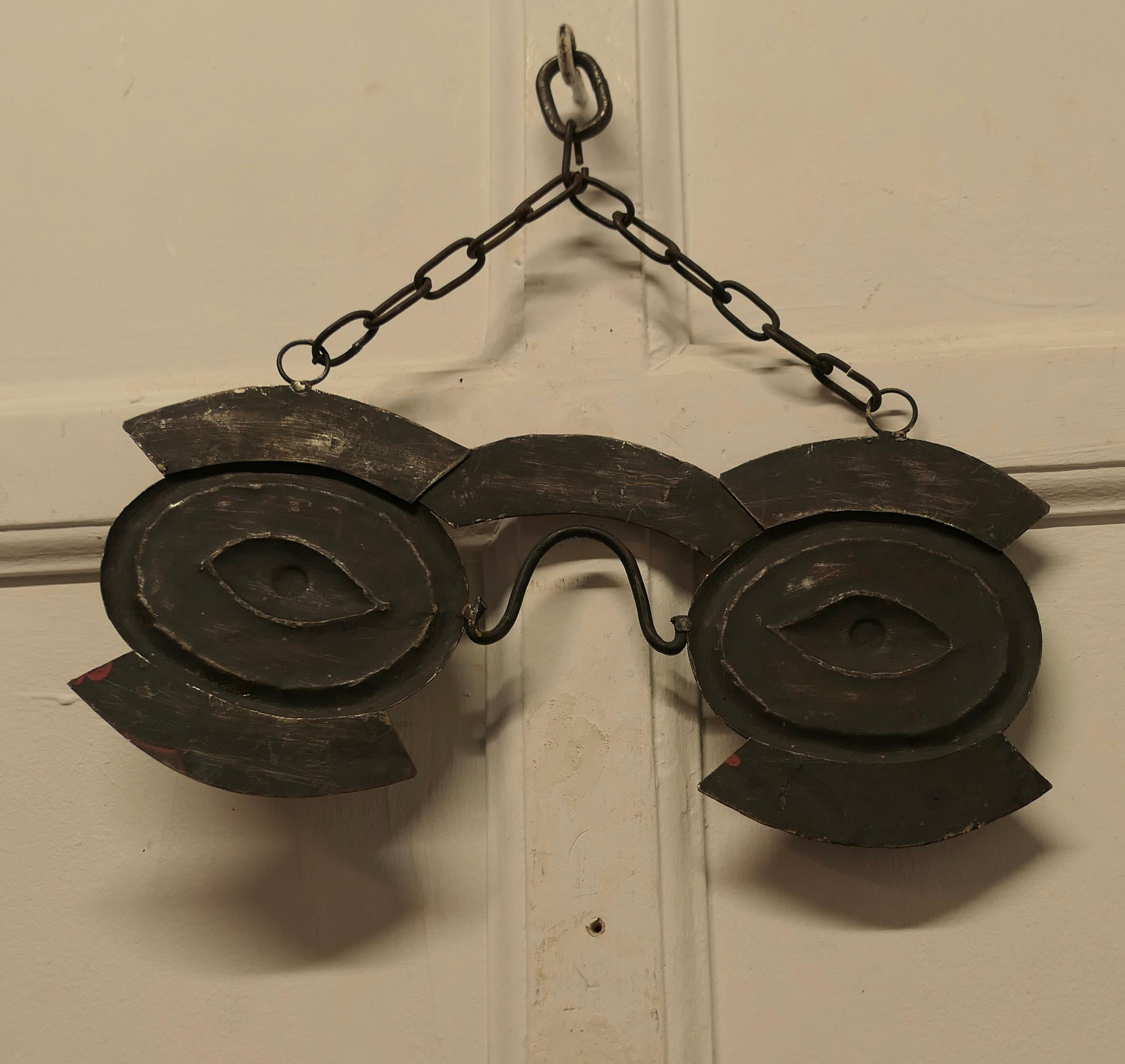 Tin Eye and Glasses Window Display Trade Sign    For Sale