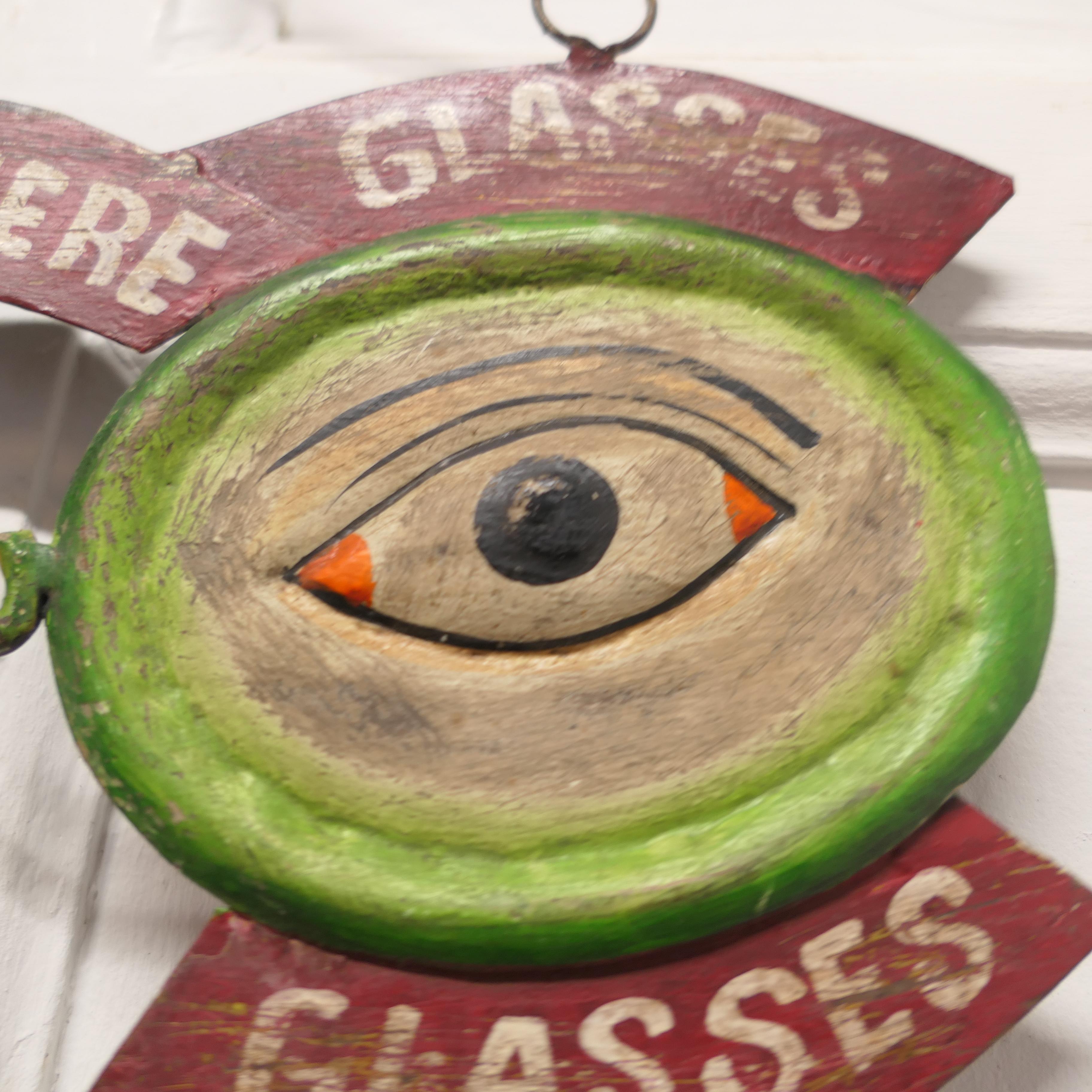 Cartel de escaparate de ojos y gafas Estaño en venta