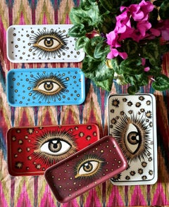 Eye Birchwood Serving Tray Burgundy