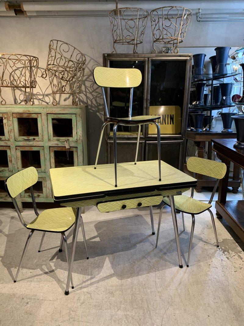 French Eye Catching and Charming Formica Table and Chair Set