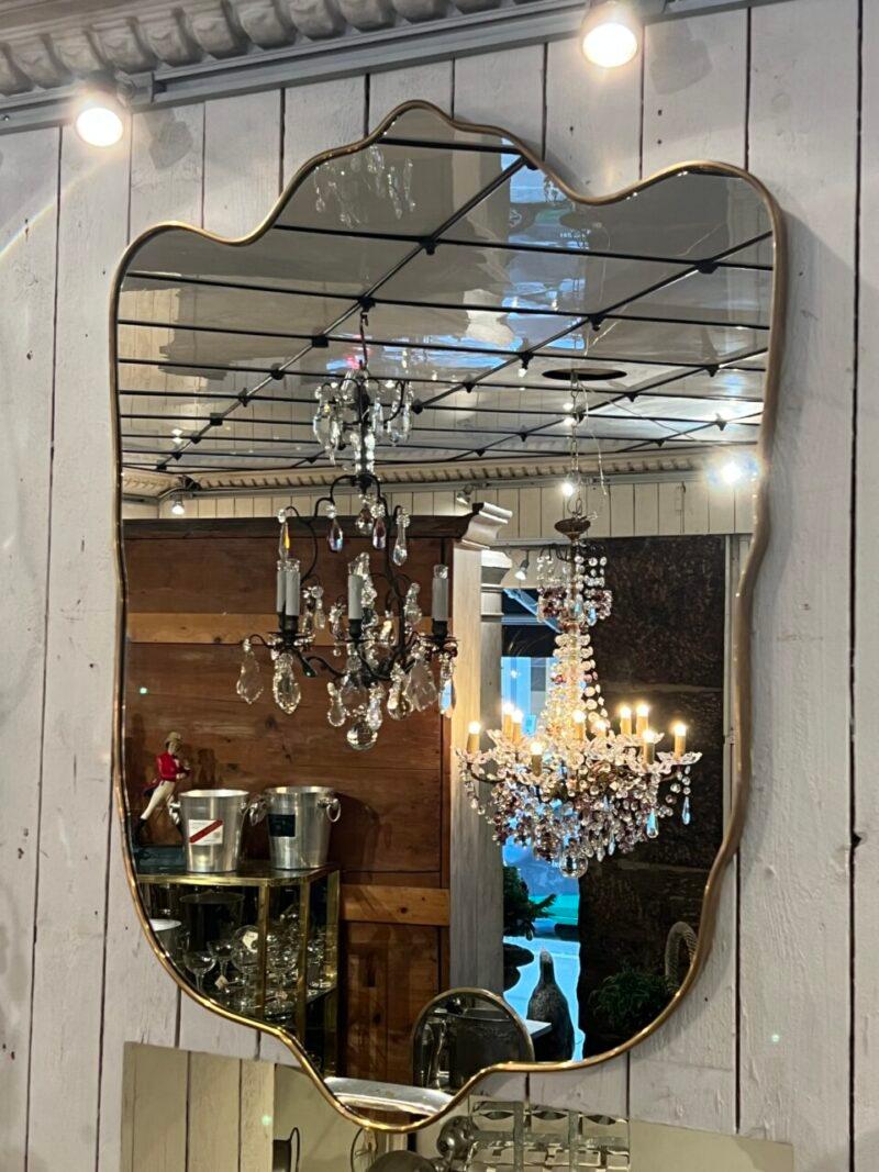 italien Miroir en laiton - Italie 1950s en vente