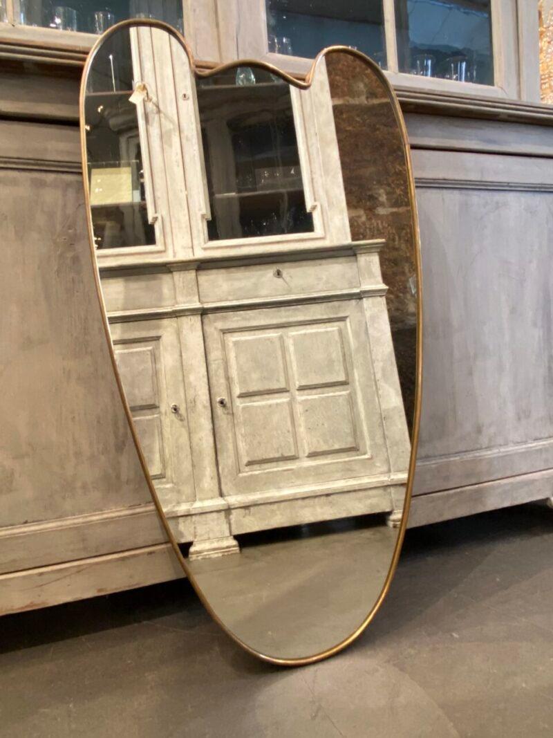 Eye Catching Brass Mirror - Italy 1950s In Good Condition For Sale In Copenhagen K, DK