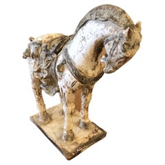Eye Catching Ceramic Horse Sculpture with Tang Dynasty Look
