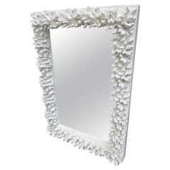 Eye Catching Large White Faux Coral Mirror