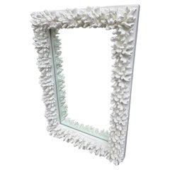 Eye Catching Large White Faux Coral Mirror
