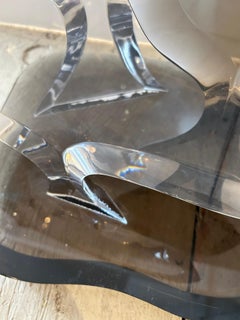 Llamativa Escultura Abstracta de Lucite Firmada Van Teal