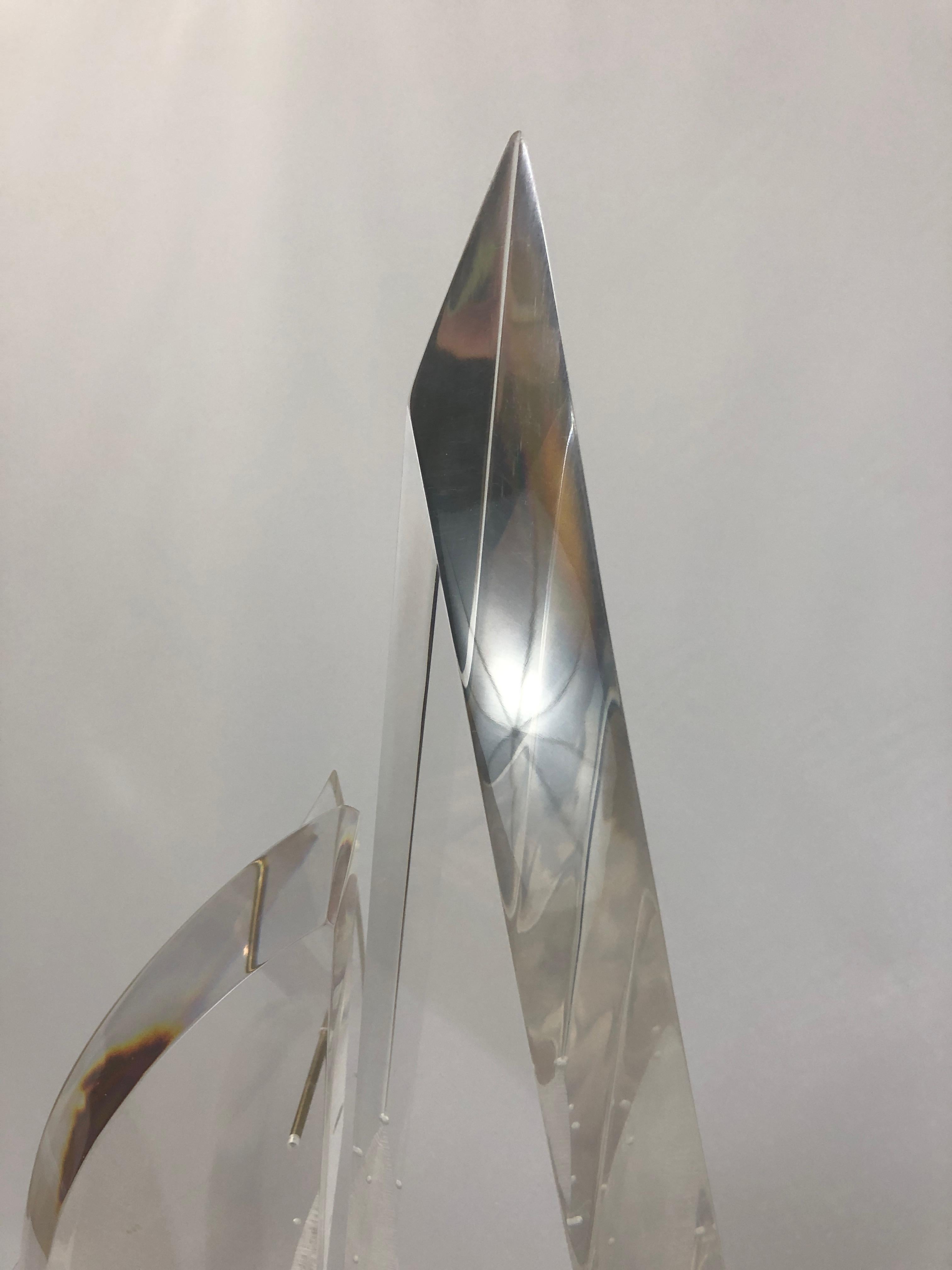 Eye Catching Lucite Sailboat Sculpture For Sale 5