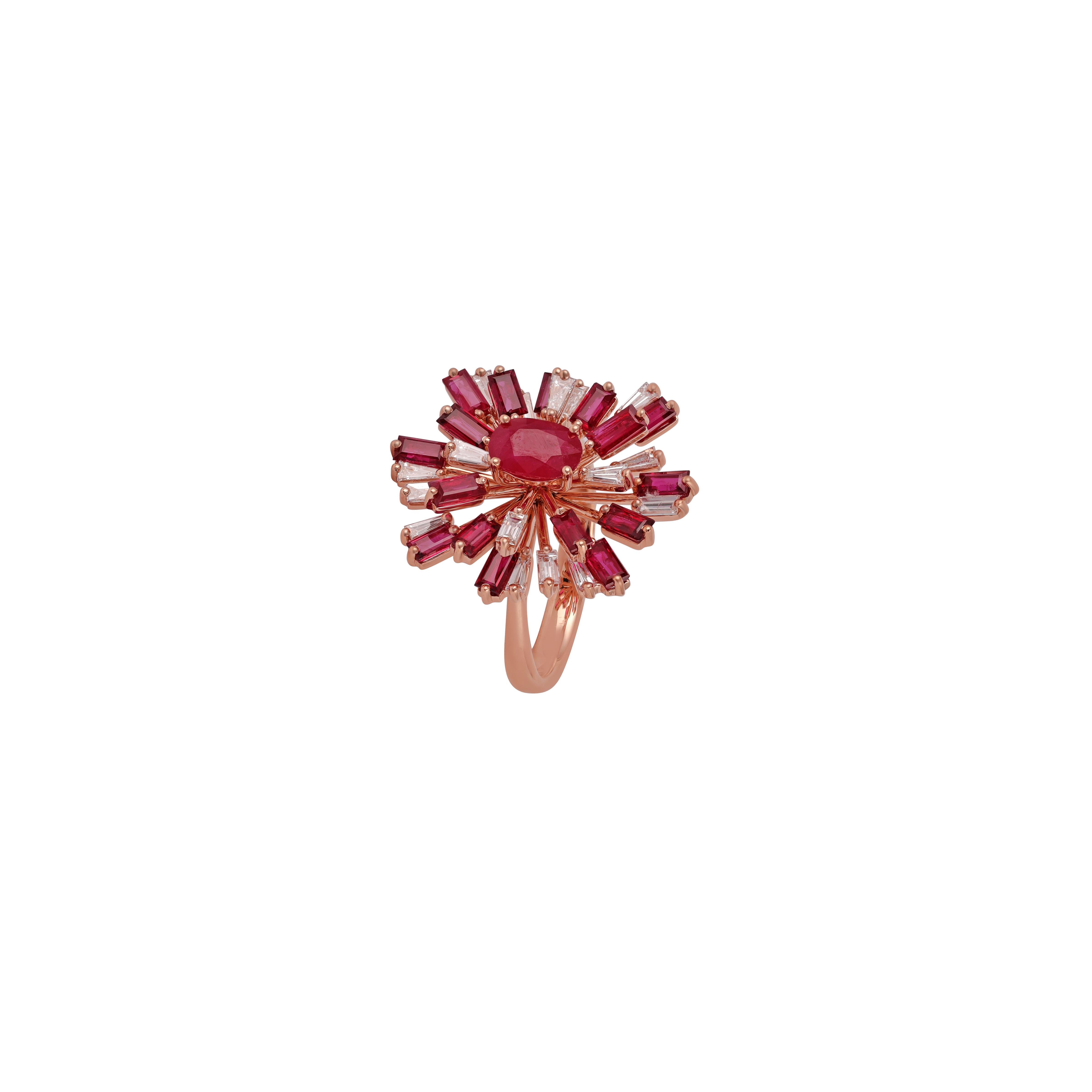 Contemporary Eye Catching Mozambique Ruby Ring For Sale