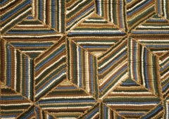 Tapis crocheté contemporain à motifs géométriques MultiJewel Tones qui attire le regard