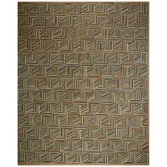Tapis crocheté contemporain à motifs géométriques MultiJewel Tones qui attire le regard