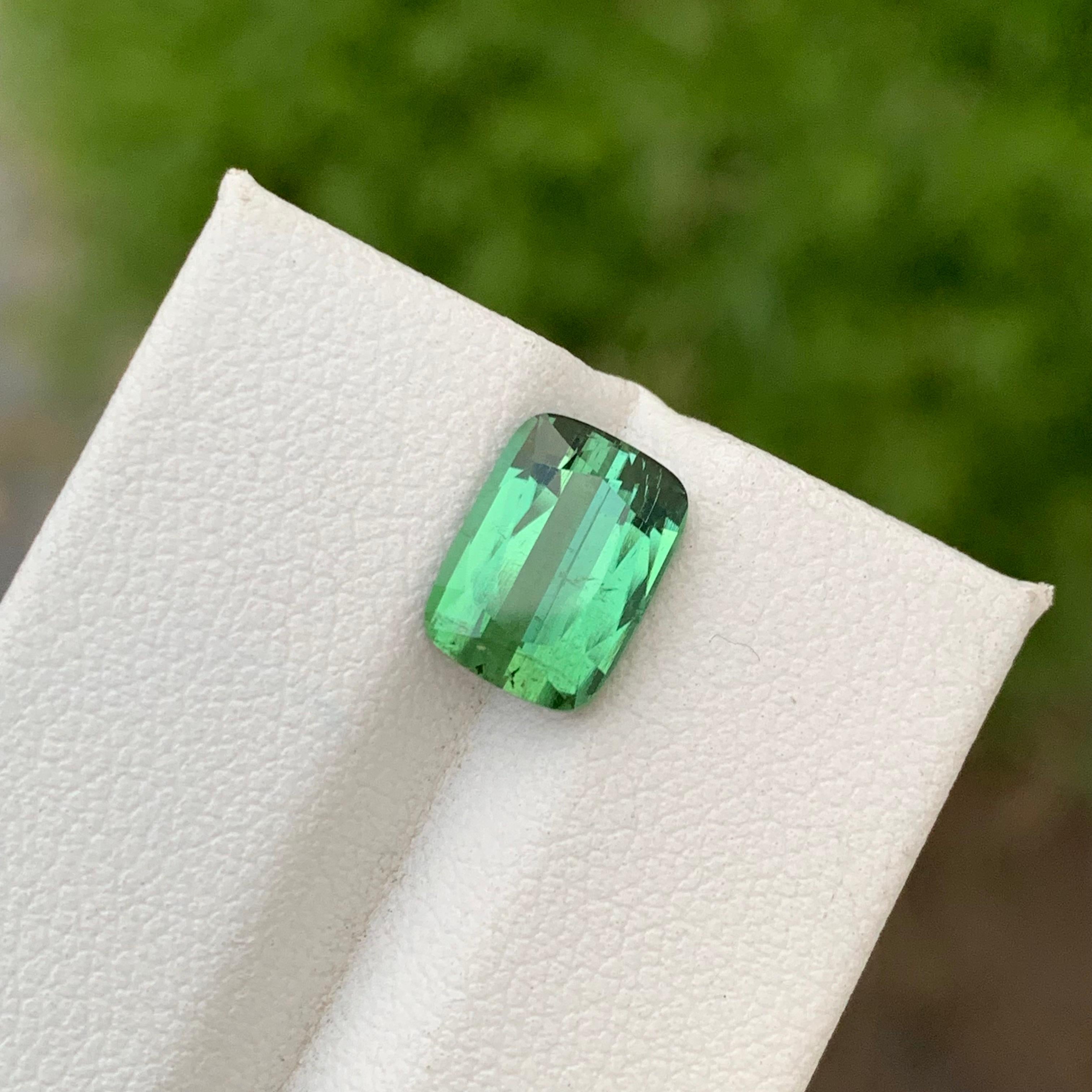 Eye Catching Natural Loose Mintgreen Tourmaline Cushion Shape Ring Gem 3 Carats  For Sale 4