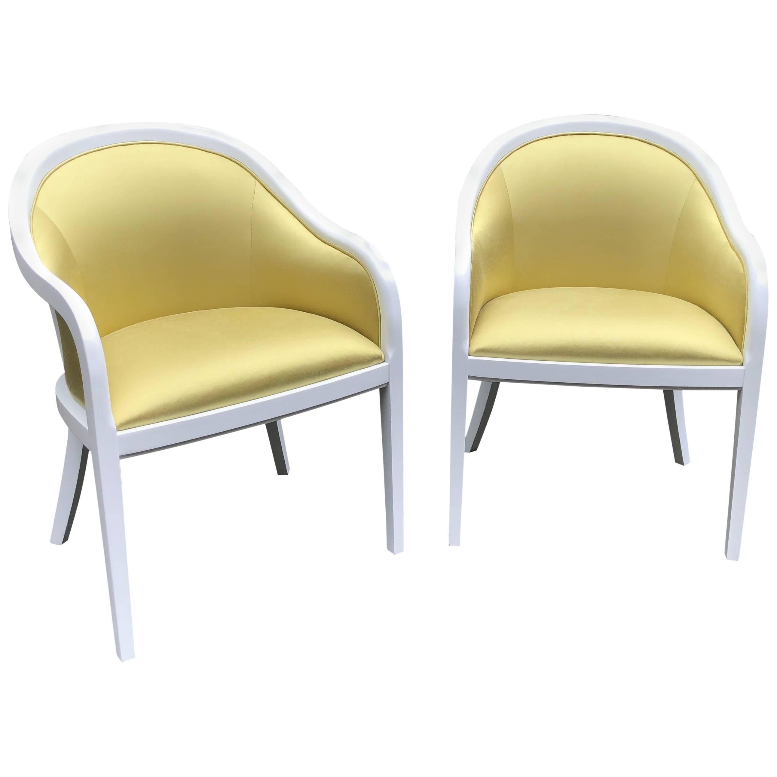 Eye-Catching Pair of Sunny Club Chairs