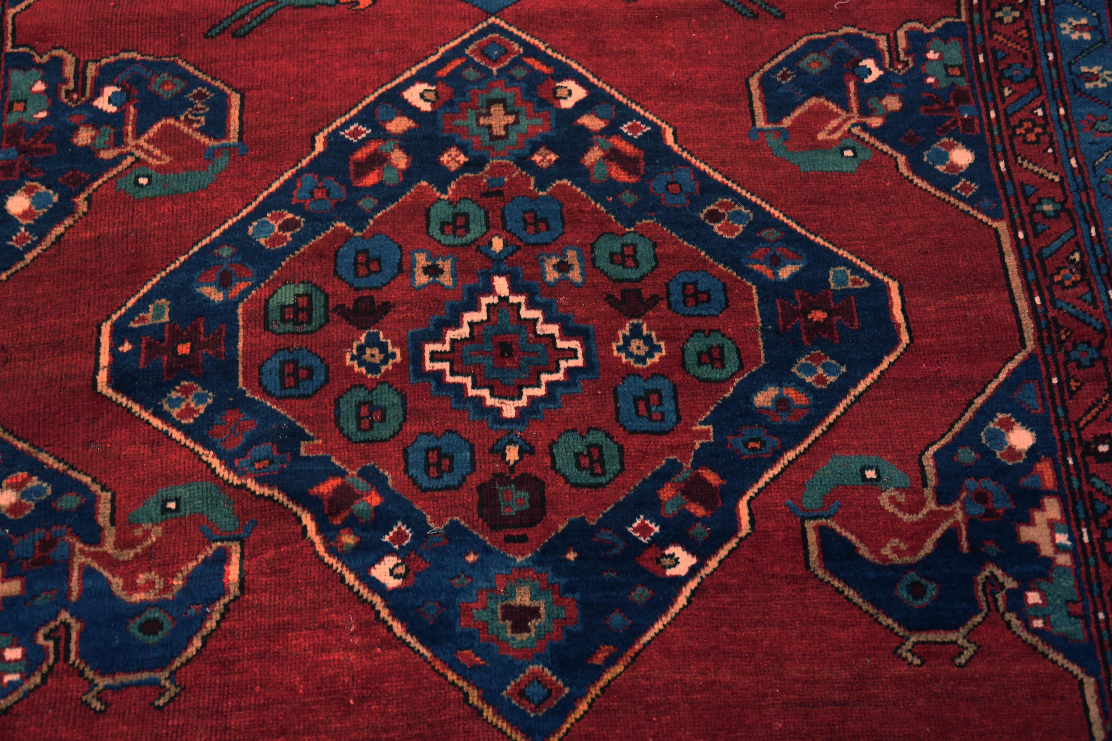 20th Century Eye-Catching Small Size Antique Tribal Turkish Karapinar Area Rug 4'2