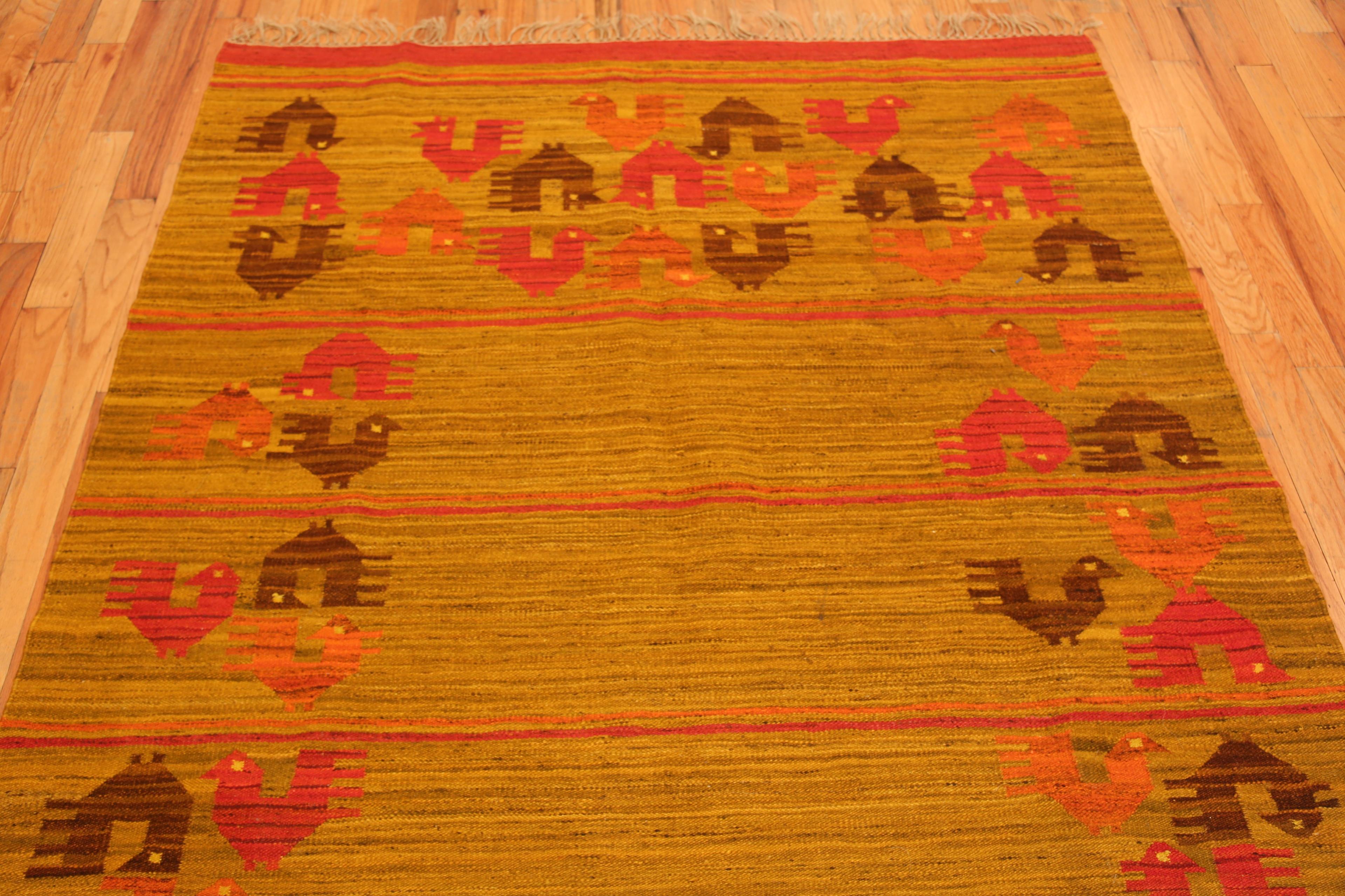 20ième siècle Tapis suédois scandinave vintage accrocheur 5'10