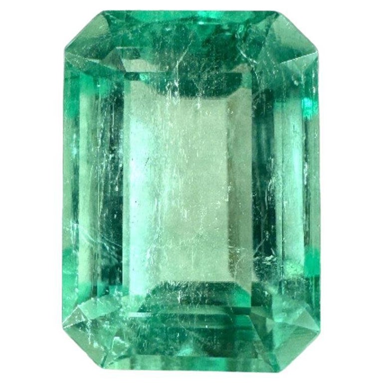 Eye Clean Carat Emerald Cut Colombian Emerald Gem May