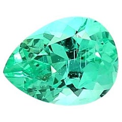 Eye-Clean No Oil Pear-Shaped Russian Emerald Ring Gem 0.62 Carat