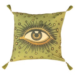 Eye Cotton Cushion Lime