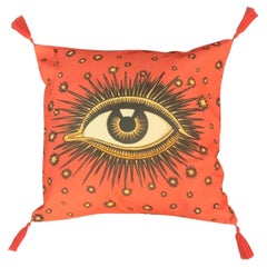 Eye Cotton Cushion Red