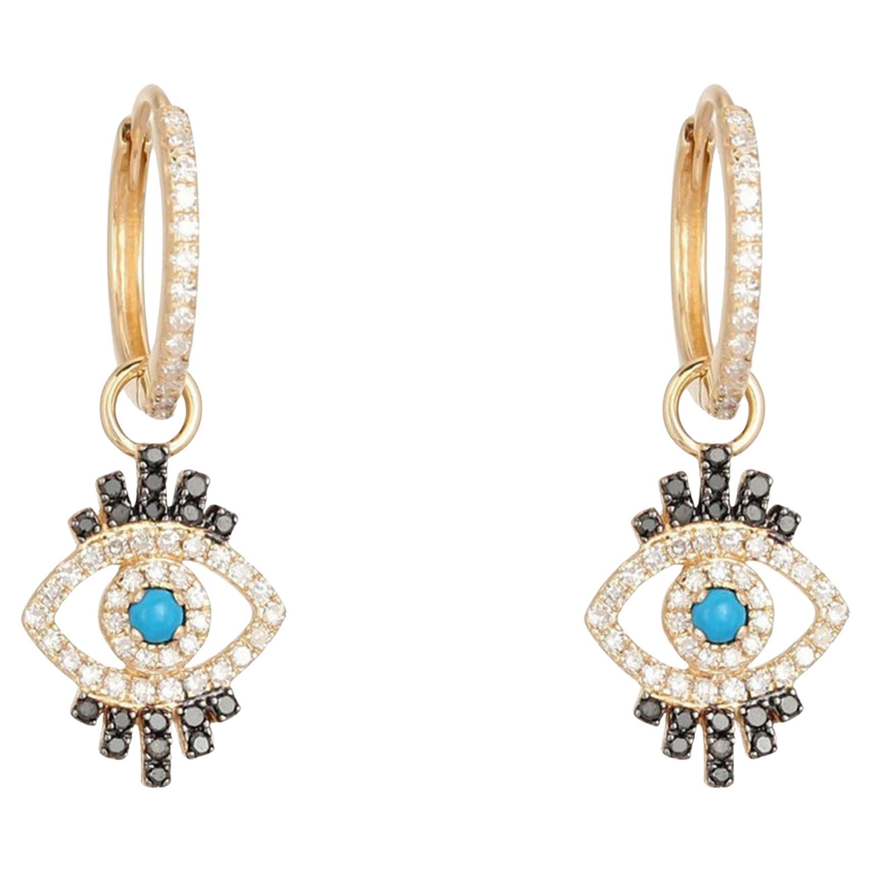 Eye Dazzle Diamond 14K (or 18k upon request) Yellow Gold Danglers Drop Earrings For Sale