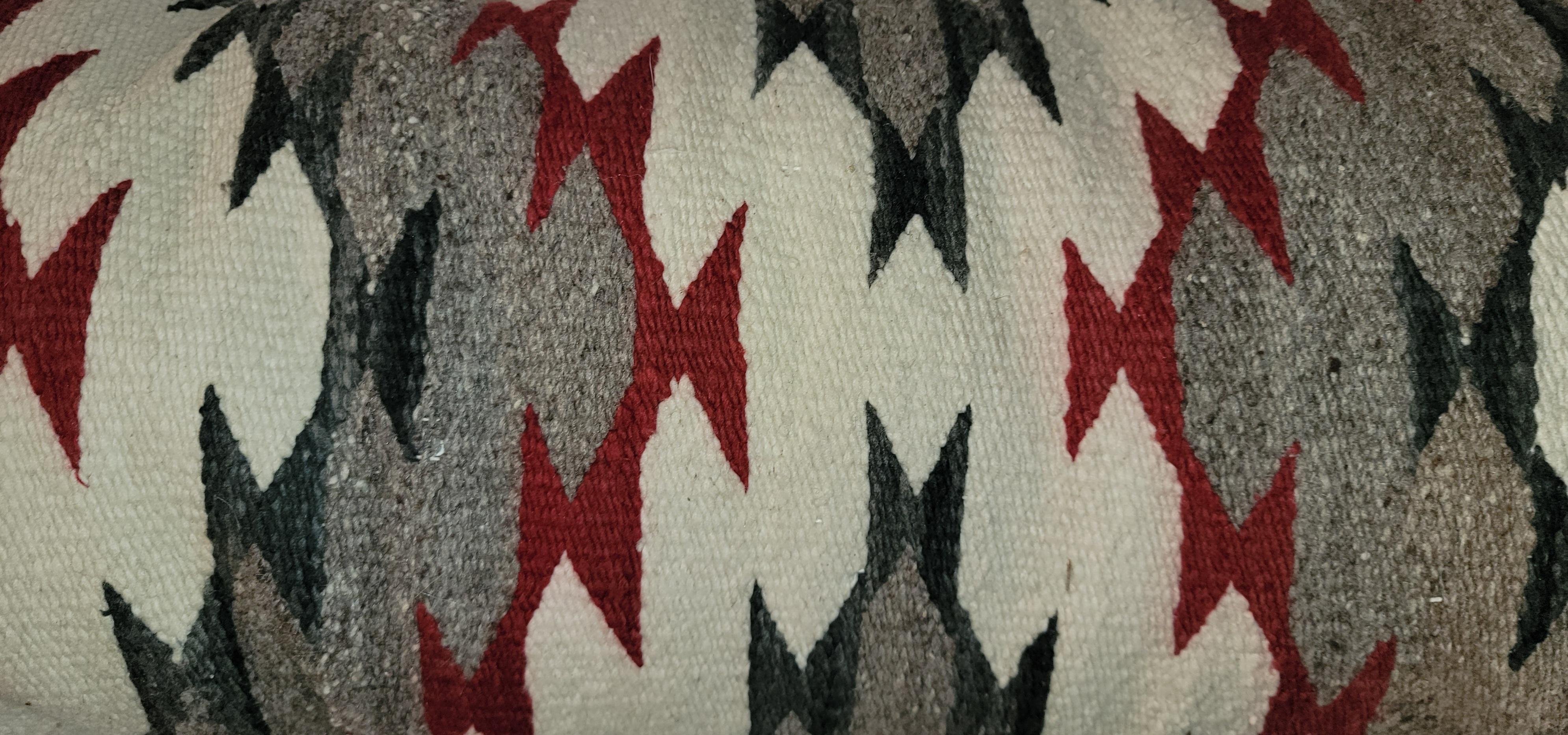 Navajo Indian Weaving eye dazzler pillows (Pair) Beautiful Colors of Black, White, Red, Taupe. This pillow is definitely and eye catcher. Feather and down insert and zippered casing.