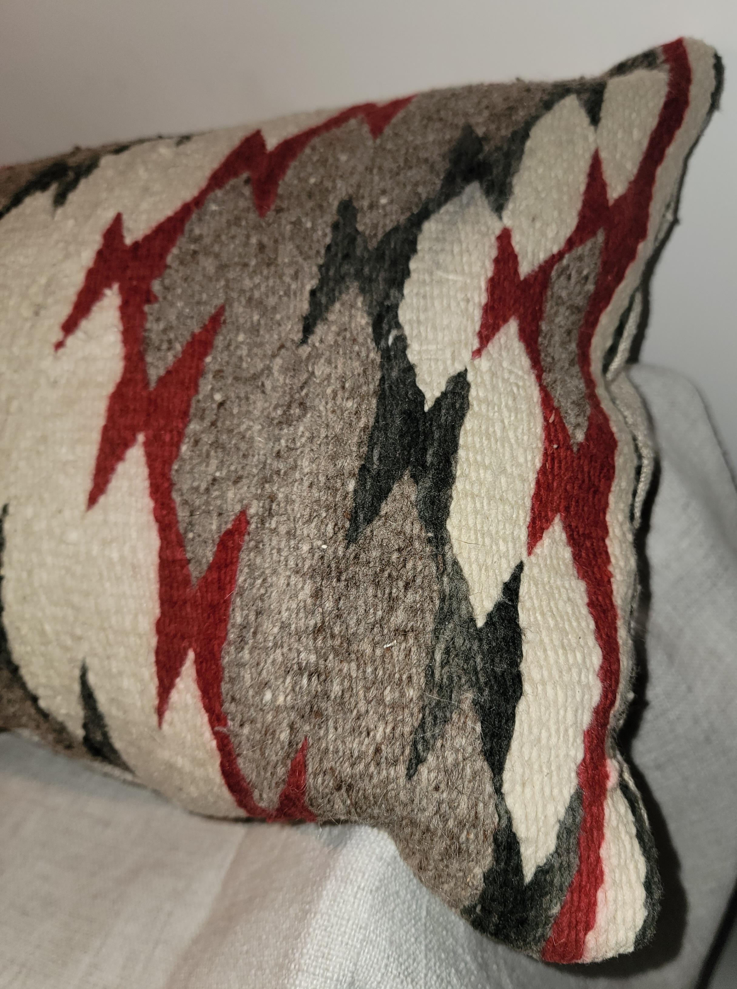 Adirondack Eye Dazzler Navajo Indian Weaving Bolster Pillow For Sale