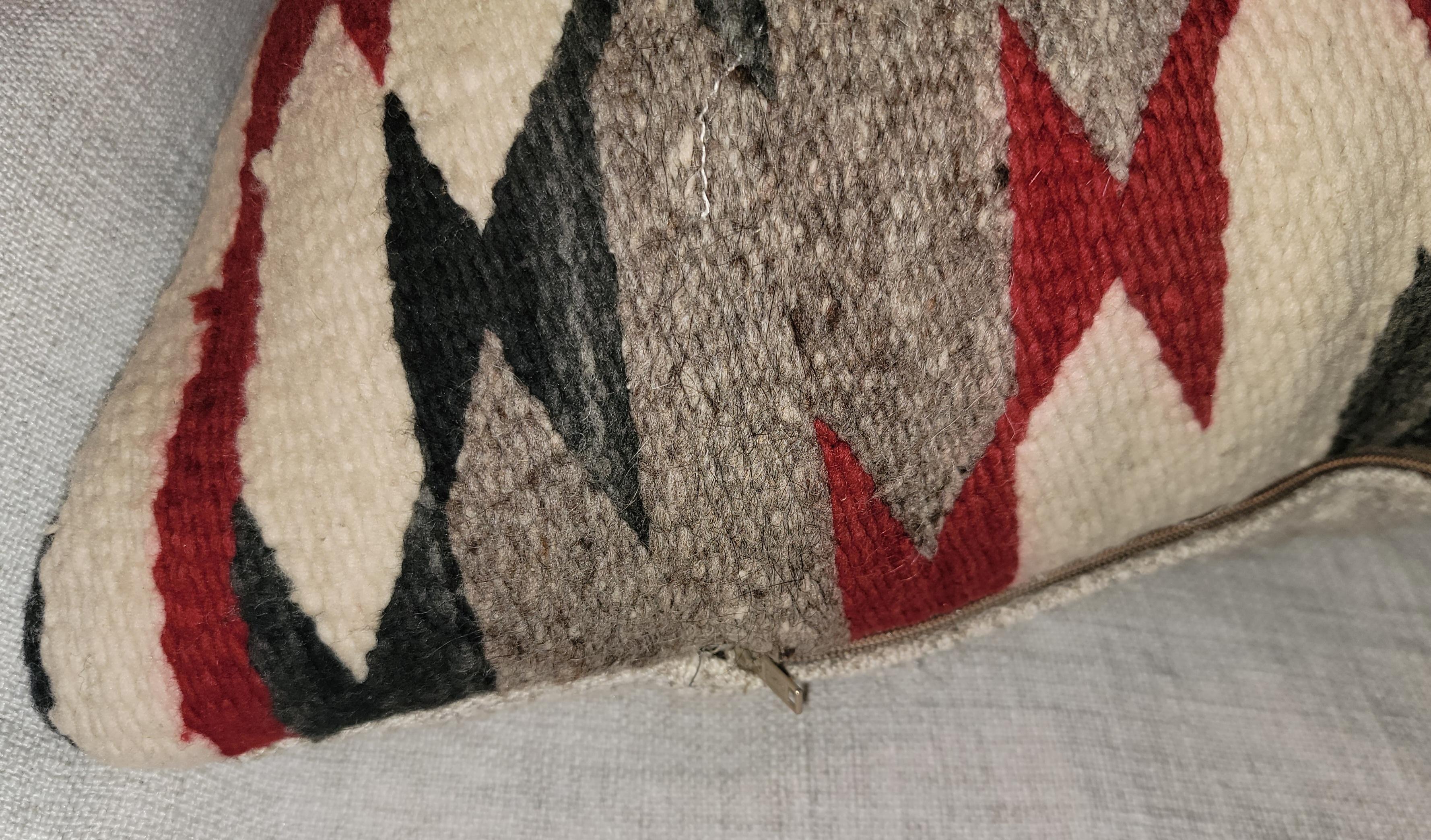 American Eye Dazzler Navajo Indian Weaving Bolster Pillow For Sale