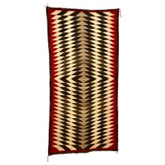 Antique Eye-Dazzler Navajo Rug in Red, Black and Ivory