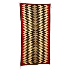 Tapis Navajo Eye-Dazzler en rouge:: noir et ivoire