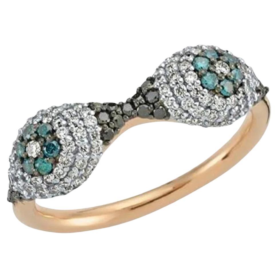 Eye Light Blue/ Black Diamond Ring For Sale