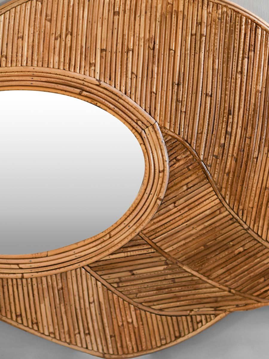 Eye shaped Mirror, 
Production: Vivai Del Sud, Italy 1970s
Dimensions: 105 W x 65 H x 3 D cm
